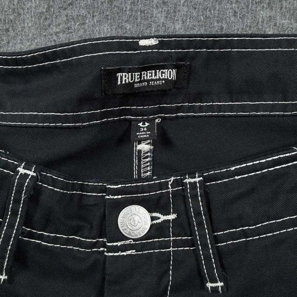 True Religion Cargo Pants Mens 34x31 Jet Black Relaxed Fit Performance Stretch